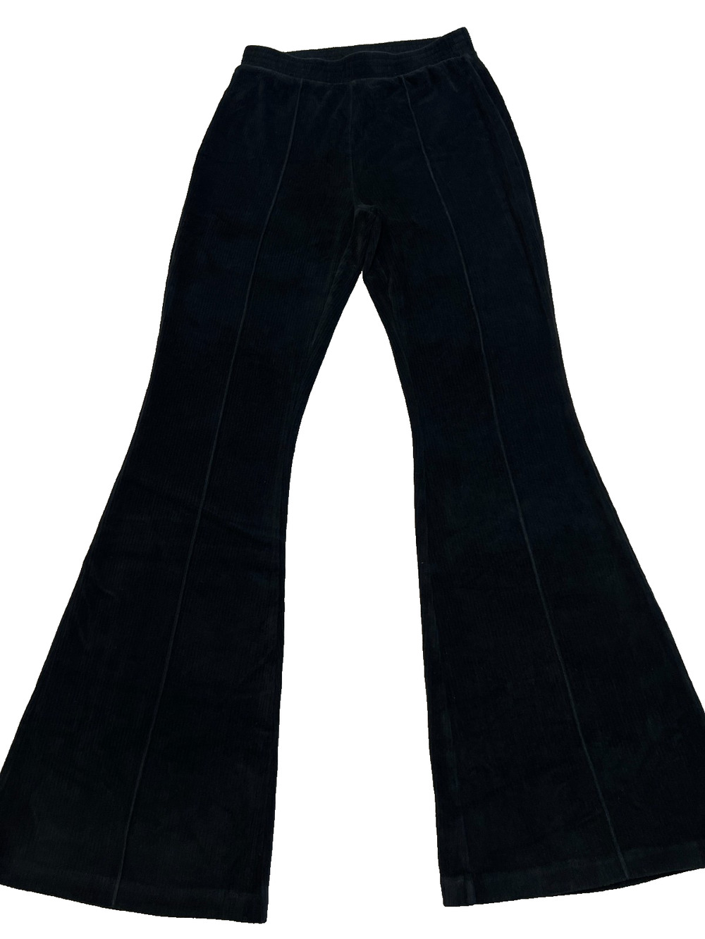 Aerie Womens Leggings Groove Corduroy Pull On Flare Pant Black, Sz S Long